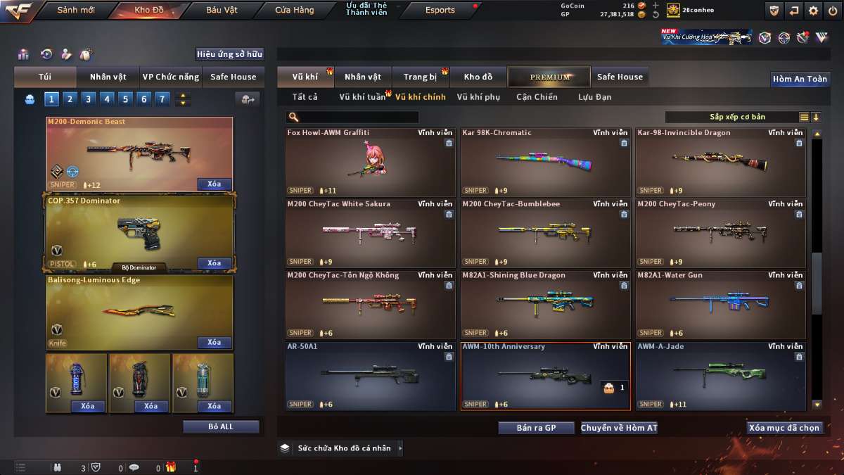 shop acc cf uy tin gia re